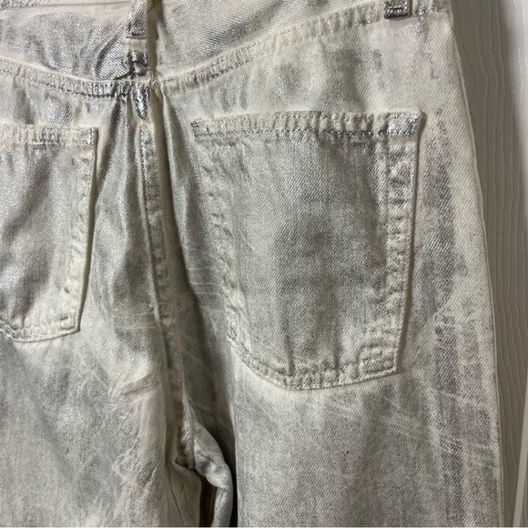 Zara Silver Metalic Jeans Size 2 wide leg - Picture 7 of 14